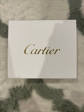 Cartier White Box with Gold Script Logo